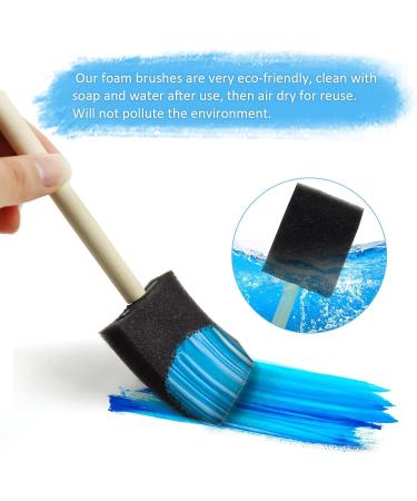 100 Pack 2 Foam Paint Brushes with Wood Handles - Perfect for Stains, Varnishes, Acrylics, Crafts & Art - Buy Online on GoSupps.com