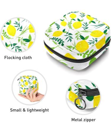 Yellow Lemon Sanitary Napkin Storage Bag | Feminine Menstrual Cup Pouch | Nursing Pad Holder | Portable Period Bag for Women Teen Girls - Multi-colored - Buy Online on GoSupps.com