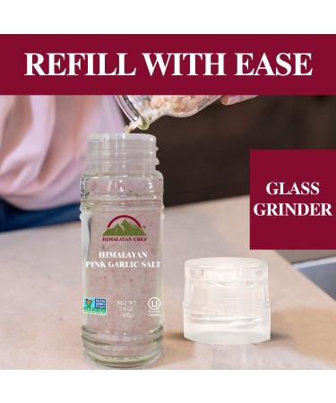 Himalayan Chef Pink Garlic Salt Grinder - 3.6 Oz | Natural & Certified Seasoning - Buy Online on GoSupps.com