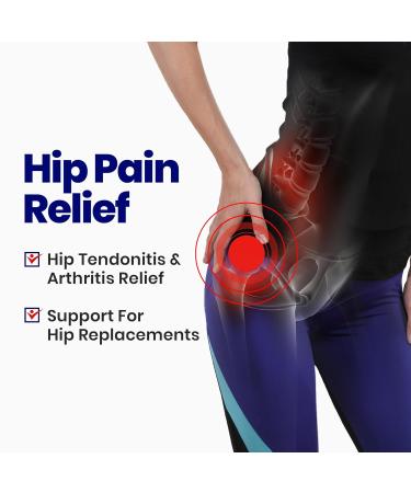 Hip Brace Thigh Compression Sleeve - Large Right | Support for Hip Pain Relief & Sciatica | Groin Compression Wrap for Hip Replacement - Buy Online on GoSupps.com