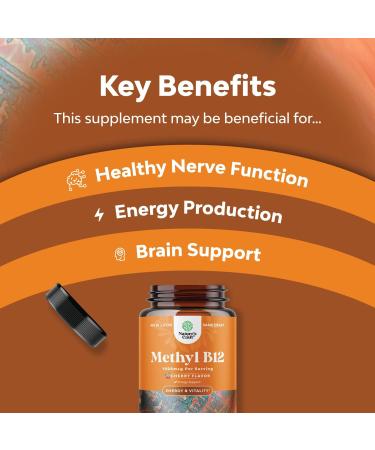 Chewable Vitamin B12 1000mcg - Methylated Vegan Vitamin for Brain Support & Natural Energy - Halal, Bone Health, Eye Care, Mood Boost - Hair, Skin, Nails - Buy Online on GoSupps.com