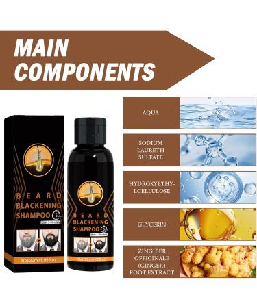 Shampooing Assombrissant la Barbe Shampoing Barbe Homme Teinture Barbe Couleur Barbe Homme pour la Plupart des Types de Cheveux - Buy Online on GoSupps.com
