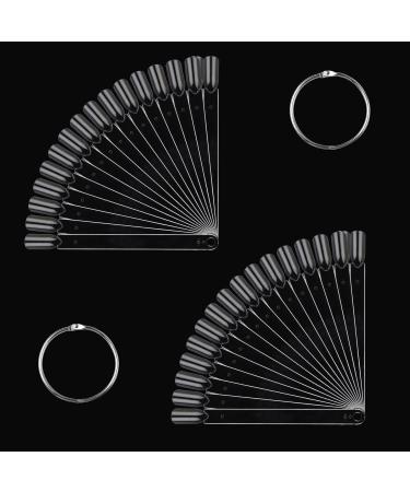 ILantule Nail Swatch Sticks 100 Piece Nail Colour Display Nail Display Tips Transparent Art Tips Color Sticks with Metal Ring for Nail Salon and Beginners
