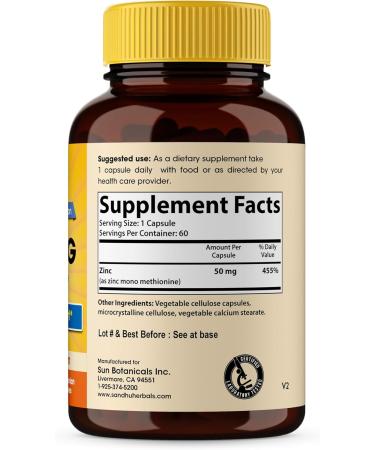 Sandhu Herbals Liquid Zinc Drops 4 Oz & Zinc Capsules 60 Count Supplement | Supports Immune and Skin Health| Made in USA - Buy Online on GoSupps.com