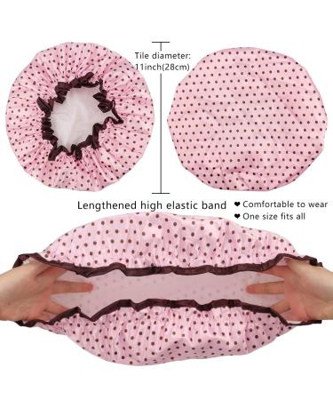 TCOTBE 4-Piece Waterproof Shower Cap Set for Women - Reusable Elastic Bathing Hair Caps - Buy Online on GoSupps.com