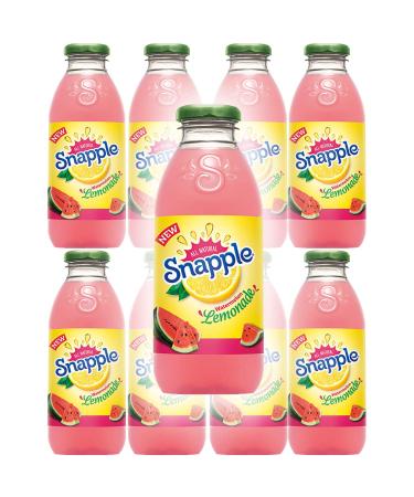 Snapple Watermelon Lemonade, All Natural, 16 Fl Oz (Pack of 8, Total of 128 Fl Oz)