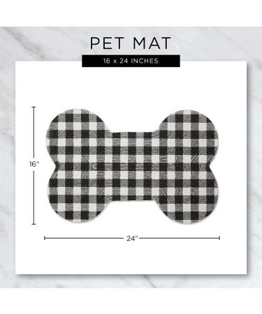 DII Braided Pet Mat Collection - 100% Cotton, Heart & Bone Shape, Navy Purrfect Black/White Buffalo Check - Buy Online on GoSupps.com