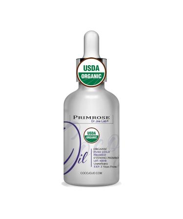 Dr Joe Lab Organic Evening Primrose Oil - USDA Certified - Pure Cold Pressed Virgin Non GMO Vegan Carrier Oil for Skin Hair Nails Face- 1 oz Glass and Dropper - Hydrates & Nourishes