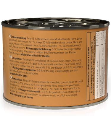 Dogz finefood Dog Food No. 8 Turkey & Ziege 200 g Pack of 6 (6 x 200 g) - Buy Online on GoSupps.com