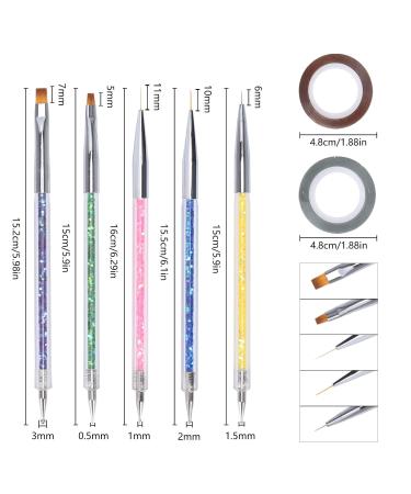 Nacaikj 7pcs Nail Art Brush Set - Dotting Tools & Liner Brushes for UV Gel & Acrylic Manicures | Perfect Nail Accessories for Creative Nail Design - Buy Online on GoSupps.com
