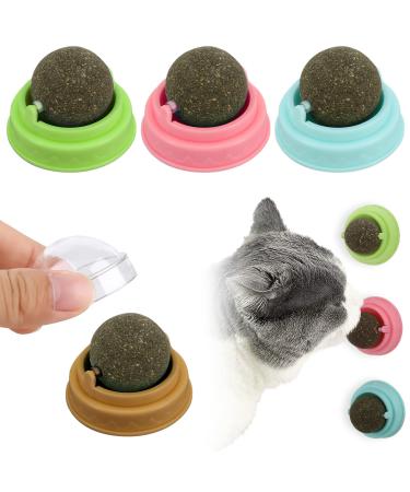 Xinstroe 4 Pieces Catnip Balls Toys for Cat Rotating Catnip Ball Catnip Balls Wall Catnip Balls Toys for Cat - Buy Online on GoSupps.com
