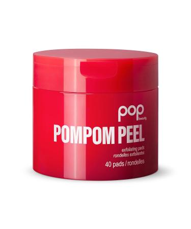POMPOM Peel - 40 Exfoliating Peel Pads for Renewing Purifying & Brightening Skin | Pomegranate Witch Hazel Glycolic Acid | Uncomplicated Skincare - Buy Online on GoSupps.com