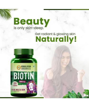 Generic Biotin 10000mcg for Hair Growth Tablets - 120 - Buy Online on GoSupps.com