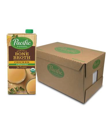 Pacific Foods Organic Bone Broth, Original Chicken by Pacific Foods 32 Ounce Cartons, 12-Pack Keto Friendly - Buy Online on GoSupps.com