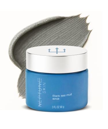 Neptune Black Sea Mud Scrub 3 Fl Oz | Deep Cleansing & Exfoliating Face Scrubber for Acne Razor Bumps & Redness | Hydrates & Soothes Skin with 100% Natural EWG Verified Ingredients