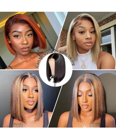 4x4 Bob Wig 12 Inch Human Hair Wig for Black Women - Pre Plucked with Baby Hair, 150% Density, Natural Color 12inch - Buy Online on GoSupps.com