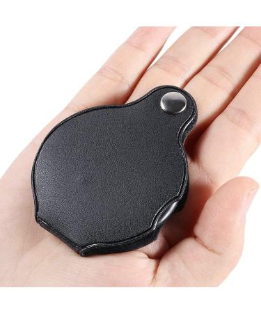 Laiaouay Folding Fold Away Pocket Magnifying Glass Magnifier Lens 3X Magnification Folding Leather Case Magnifying Glass Black - Buy Online on GoSupps.com