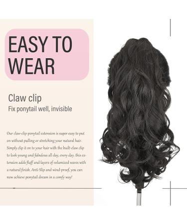 Dcbaboo 18inch Claw Clip in Ponytail Hair Extensions Long Wavy Ponytail Extension Curly Synthetic Pony tails Natural Wave One Piece Hairpiece Fake Ponytail for Women Dark Brown 18 inch 150g Dark Brown - Buy Online on GoSupps.com