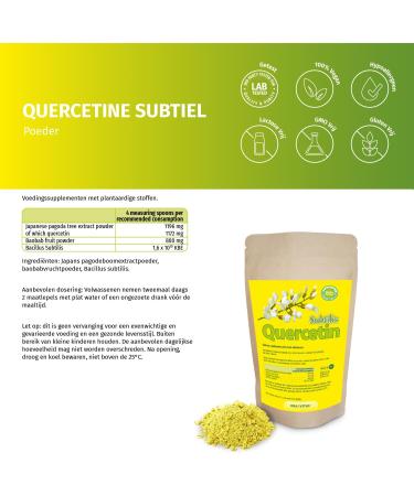  ERASVITAL Quercetin Subtilis powder with important companions - Baobab fruit powder (a good supplier of vitamin C) and Bacillus Subtili - Buy Online on GoSupps.com