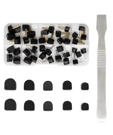 High Heel Tips Shoes Replacement Tap Caps 20 Pairs MHBH Shoe Heel Repair U Shape Heel Caps Shoe Heel Repair Kit for Women's Shoes with 1 pry Nail Iron Sheet 5 Sizes 8 /9/10/11/12mm (Black)