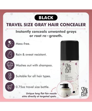 Style Edit Black Hair Root Touch Up Spray - Gray Coverage | Root Concealer & Temporary Black Dye 0.75 oz - Buy Online on GoSupps.com