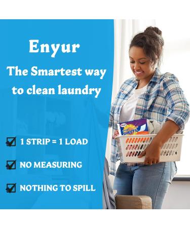 Enyur Laundry Detergent Sheets - 400 Loads (200 Sheets) | Plant-Based Formula for Sensitive Skin | Eco-Friendly & Hypoallergenic | 2-Pack, 200 Count - Buy Online on GoSupps.com