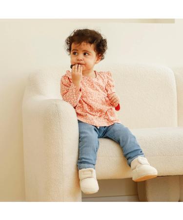 MASOCIO Baby Boy Girl Winter Warm Booties 12-18 Months Beige | Soft Sole Anti-Slip First Walking Shoes - Buy Online on GoSupps.com