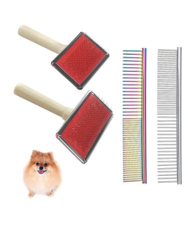 CHGCRAFT 4 styles macrame fringe fray set stainless steel metal combs macrame tormented brush for diy macrame plant clothes bars for dogs cats pets hair removal nodes