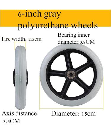Wheelchair Front Wheel Accessories 6inch Low Noise Stable/Wear-Resistant Easy to Install/Disassemble+ Not Easily Damaged with Bearings for Handicapped Vehicles 1pcs Grey 1pcs Grey - Buy Online on GoSupps.com