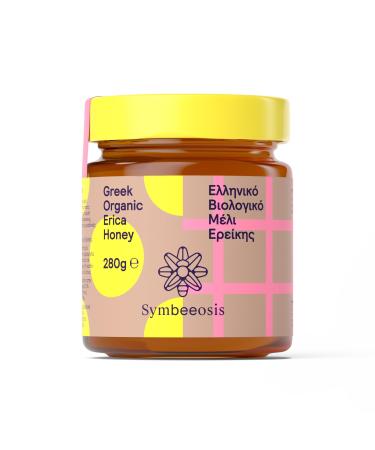 Symbeeosis Organic Greek Premium Erica Honey - 100% Pure Honey with High Pollen Content - High Nutritional Value, Creamy Texture, Sweet and Spicy Flavor