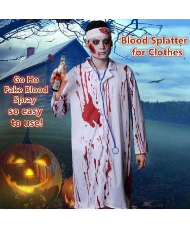 Go Ho Blood Splatter Fake Blood Makeup(0.35 oz) Halloween Fake Blood Spray Eye Blood Drops Body Paint Fake Blood for Clothes and Zombie Monster Vampire Clown Costume Cosplay Makeup 1PC - Buy Online on GoSupps.com
