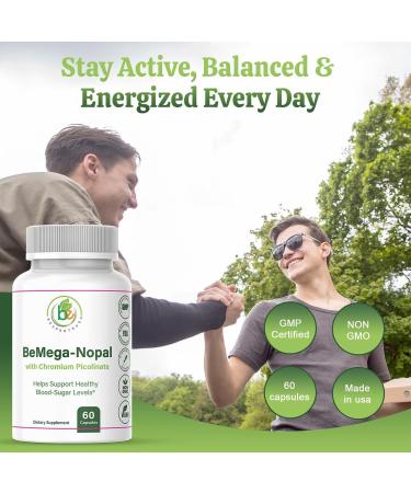 BMega Nopal with Chromium Picolinate - Supports Metabolism & Nutrient Balance - Natural Plant-Based Supplement Helps Support Healthy Blood Sugar Levels & Wellness - 60 Capsules - Buy Online on GoSupps.com