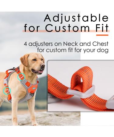 Buy Thinkpet Anti-Zug Dog Harness | Adjustable Reflective XL - Easy Control No Choking - Bright Orange - Buy Online on GoSupps.com