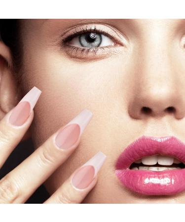 Press On Nails 10 Sheets Color Long Press On Nails With White Edge 12 Size Full Cover Stick On Nails Simple Style False Nails For Women Girls Nail Art Style3 - Buy Online on GoSupps.com