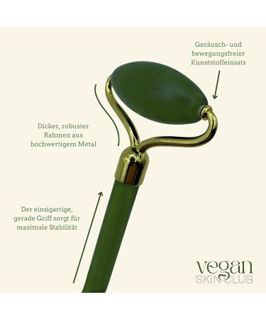 Vegan Skin Club Facial Scooter Jade Roller | Anti-Aging Face Massage Roller | Natural Skin & Eye Care Tool - Buy Online on GoSupps.com