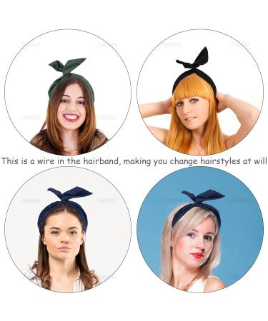 9 Pack Solid Color Twist Bow Headbands for Women Girls - AUEAR Rabbit Ear Bow Head Wraps Hair Accessories - Buy Online on GoSupps.com