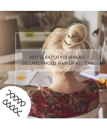 Black Spiral Hair Clip Set 20 pcs Spiral Pin & Bun Hairpins for DIY Hairstyles | International Shipping - Buy Online on GoSupps.com