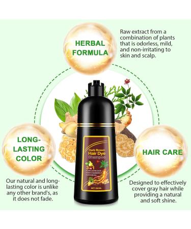  Generisch Dark Brown Herbal Shampoo for Grey Hair Coverage Natural Color for Men and Women - Buy Online on GoSupps.com