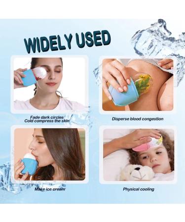 Silicone Ice Roller for Face, Eyes & Neck - Brighten Skin, Reduce Puffiness, Dark Circles - Blue - Buy Online on GoSupps.com