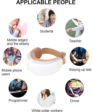 Rechargeable Bluetooth Eye Massager with Warmth & Vibration - Relieve Eye Fatigue Internationally - Buy Online on GoSupps.com