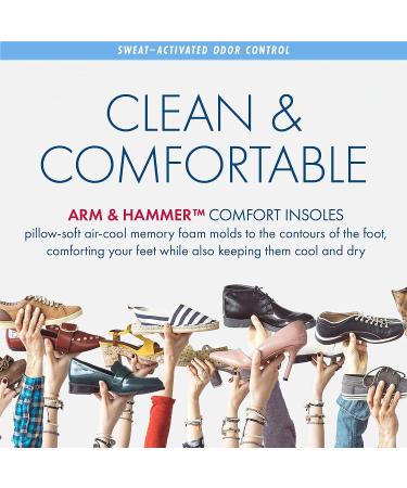 Arm & Hammer Odor Control Memory Foam Insoles for Men & Women - 1 Pack - Buy Online on GoSupps.com