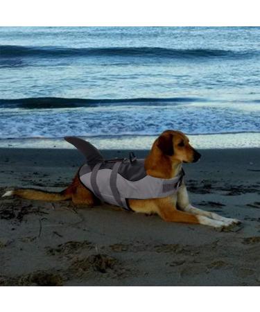 CIT TOILE Dog Life Jacket Floatation Pet Safety Vest | Shark Costume XS-XXL | for Swimming Pool, Beach, Boating | Medium Grey - Buy Online on GoSupps.com