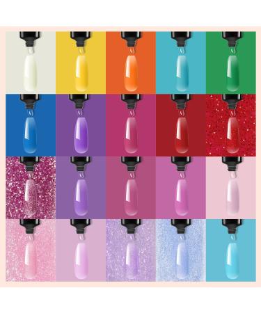 Aishaba 20 Colors Poly Nail Gel Kit - Rainbow Nail Extension Set for Manicure at Home - Buy Online on GoSupps.com