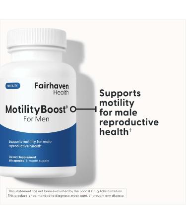 Fairhaven Health MotilityBoost for Men - Prenatal Male Fertility Supplement for Motility Strength - Pre-Conception for Him Includes L-Carnitine, Vitamin B12, B6, CoQ10 and Quercetin - 60 Capsules - Buy Online on GoSupps.com