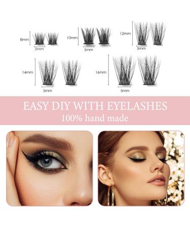 CNMTCCO Lash Clusters 120Pcs DIY lash Extenisons 8-16MM D Curl Fluffy Individual Natural Wispy Lashes Reusable Eyelash Extension at Home (Fluffy) - Buy Online on GoSupps.com