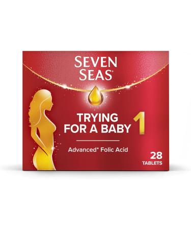 Seven Seas Trying For A Baby, Prenatal Vitamins, Pregnancy Planning Supplement With An Advanced* Folic Acid To Help Increase Folate Levels¹, Zinc and Iron, 28 Tablets, 4 Weeks