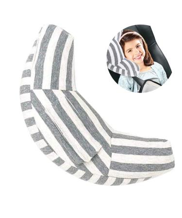 Car Seat Travel Pillow Neck Support Cushion Pad for Kids WenMei Super Soft Headrest Shoulder Pad in Car Universal Safety Belt Sleeping Pillow for Children Adults Compatible with All Cars (Gray)
