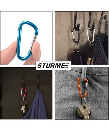 STURME Aluminum D Ring Carabiners Set - 24 PCS Mini Keychain Clips for Outdoor Camping - Durable & Spring Loaded Gate - Buy Online on GoSupps.com
