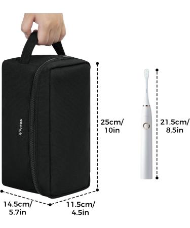 Ecohub Water-Resistant Travel Toiletry Bag | Wet/Dry Separation | Wide-Open Zipper Pouch | Recycled PET | Men/Women | Black - Buy Online on GoSupps.com
