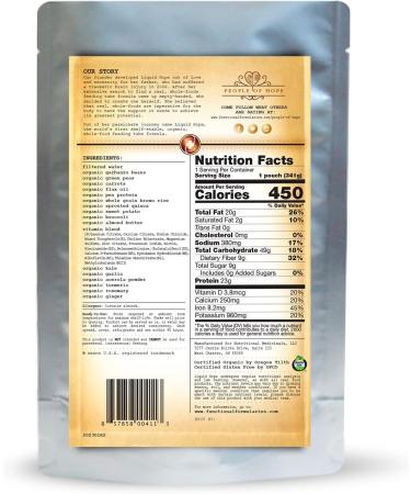 Organic Liquid Hope Tube Feeding Formula 12oz Pouch - Nutritional Meal Replacement Supplement, Original Formula - Pack of 1 - Buy Online on GoSupps.com